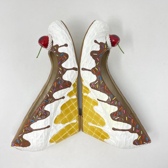 DIRTY LAUNDRY BAKED AND READY BIRTHDAY ICE CREAM HEEL SHOES  SIZE 11W | 3" HEEL - Picture 5 of 14